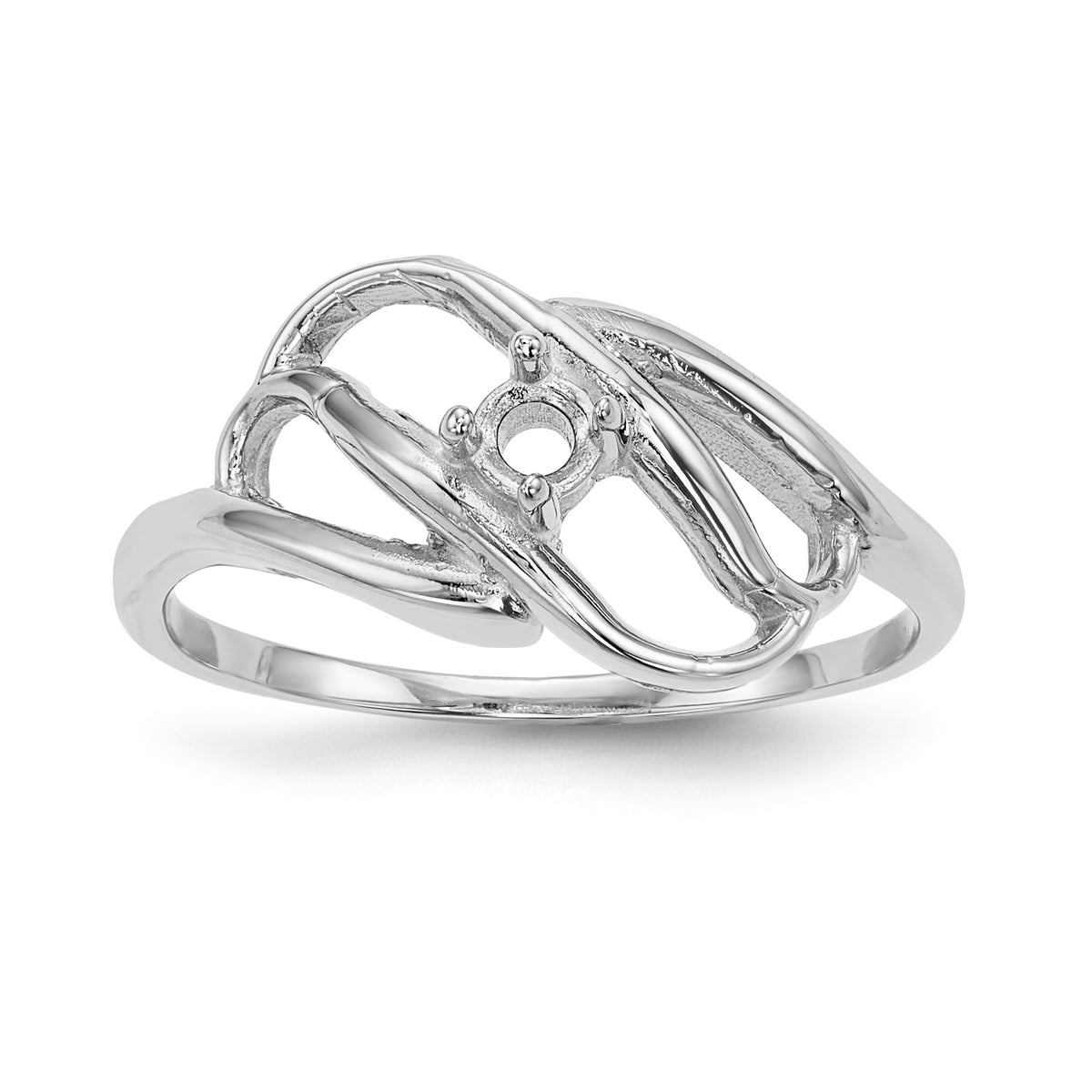 14k White Gold Polished 1-Stone Mothers Ring Mounting-XMR1/1W-7
