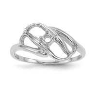14k White Gold Polished 1-Stone Mothers Ring Mounting-XMR1/1W