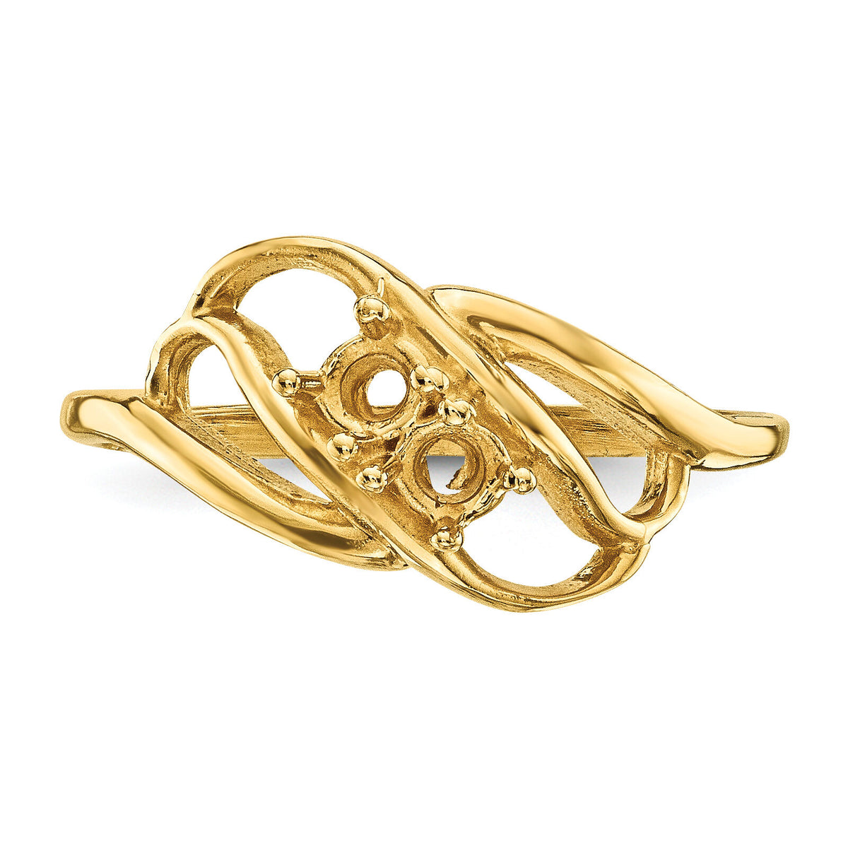 14k Polished 2-Stone Mothers Ring Mounting-XMR1/2