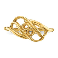 14k Polished 2-Stone Mothers Ring Mounting-XMR1/2