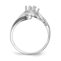14k White Gold Polished 2-Stone Mothers Ring Mounting-XMR1/2W