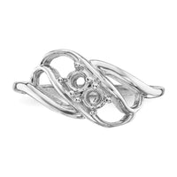 14k White Gold Polished 2-Stone Mothers Ring Mounting-XMR1/2W