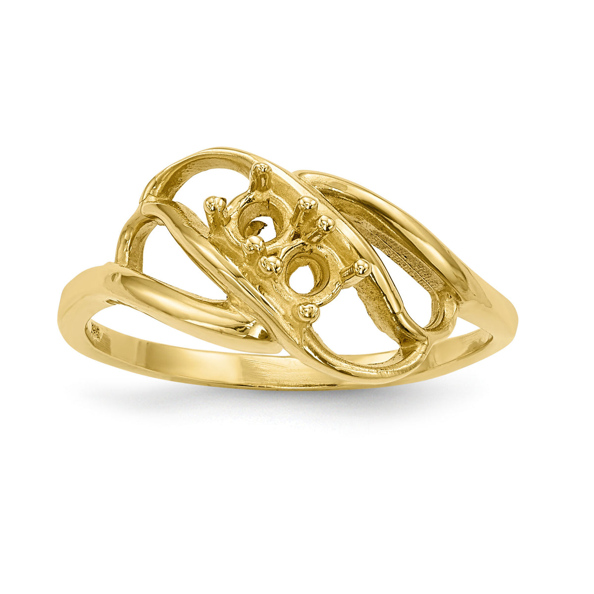 14k Polished 2-Stone Mothers Ring Mounting-XMR1/2