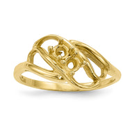 14k Polished 2-Stone Mothers Ring Mounting-XMR1/2