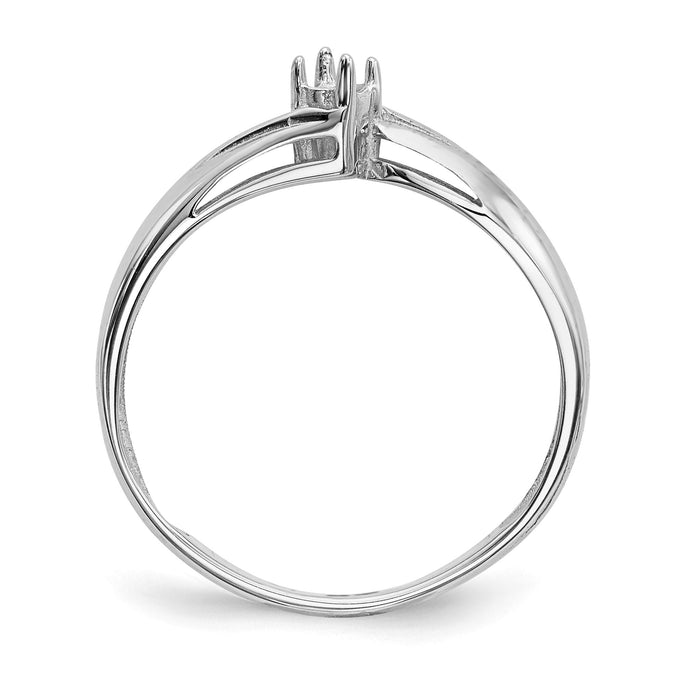 14k White Gold Polished 1-Stone Mothers Ring Mounting-XMR10/1W
