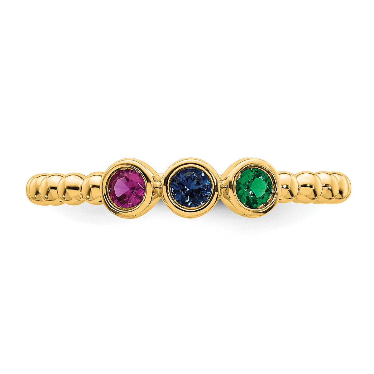 14k 3 Birthstone Mother's Ring Mounting-XMR102/3Y