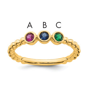 14k 3 Birthstone Mother's  Ring Mounting-XMR102/3Y-7