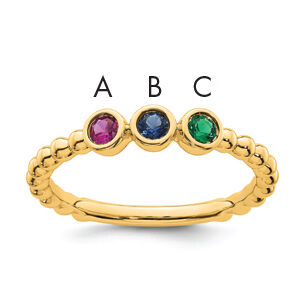 14k 3 Birthstone Mother's Ring Mounting-XMR102/3Y