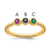 14k 3 Birthstone Mother's Ring Mounting-XMR102/3Y