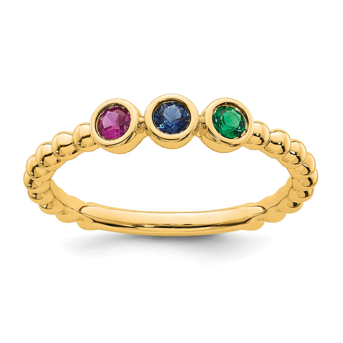 14k 3 Birthstone Mother's Ring Mounting-XMR102/3Y
