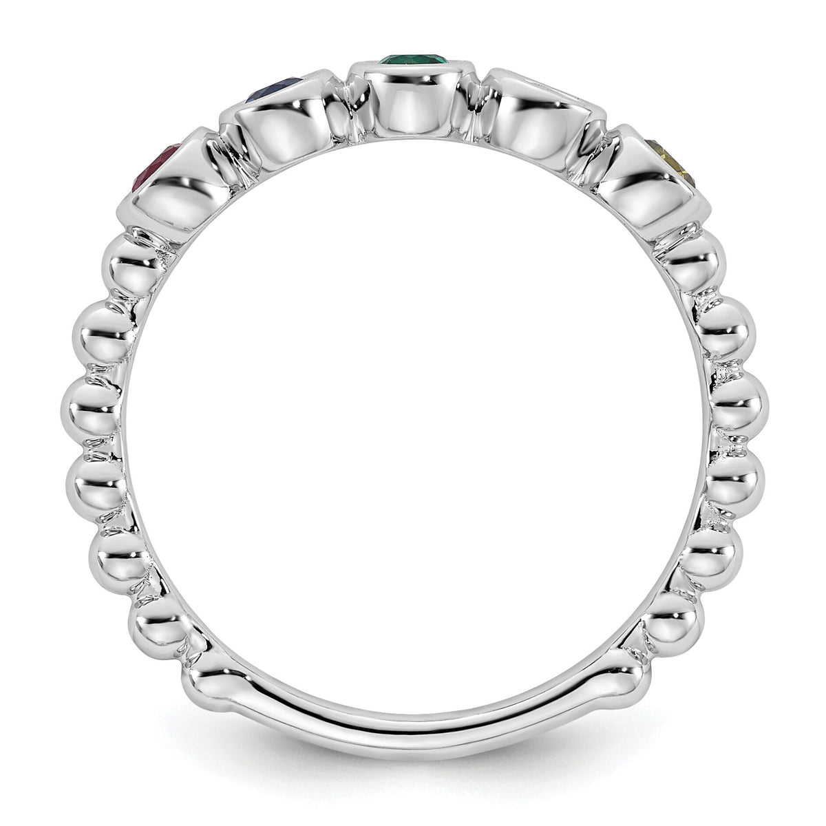 14k White Gold 5 Birthstone Mother's Ring Mounting-XMR102/5W