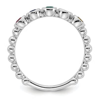 14k White Gold 5 Birthstone Mother's Ring Mounting-XMR102/5W