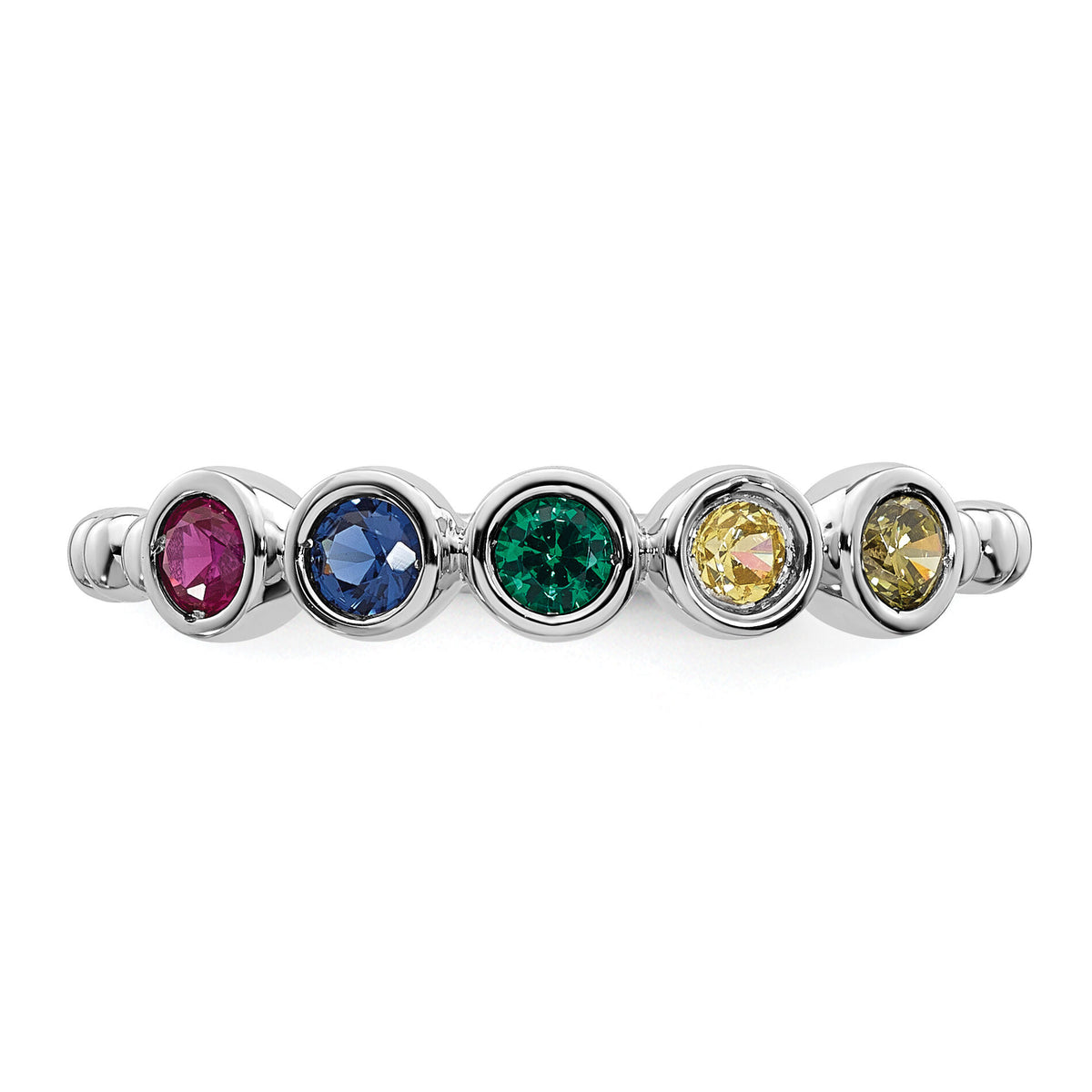 14k White Gold 5 Birthstone Mother's Ring Mounting-XMR102/5W