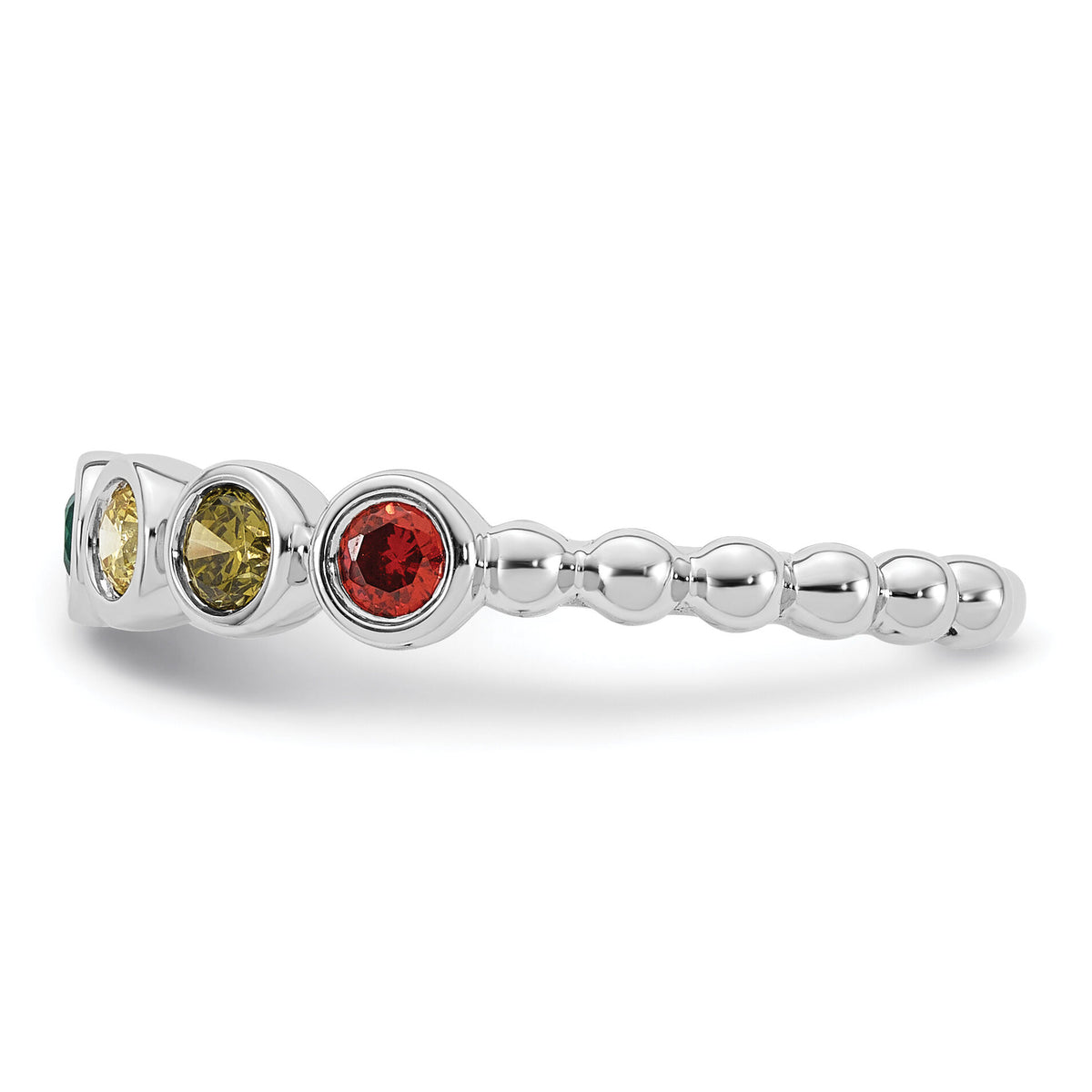 14k White Gold 6 Birthstone Mother's Ring Mounting-XMR102/6W