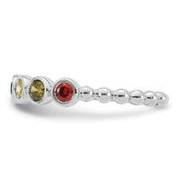 14k White Gold 6 Birthstone Mother's Ring Mounting-XMR102/6W