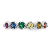14k White Gold 6 Birthstone Mother's Ring Mounting-XMR102/6W