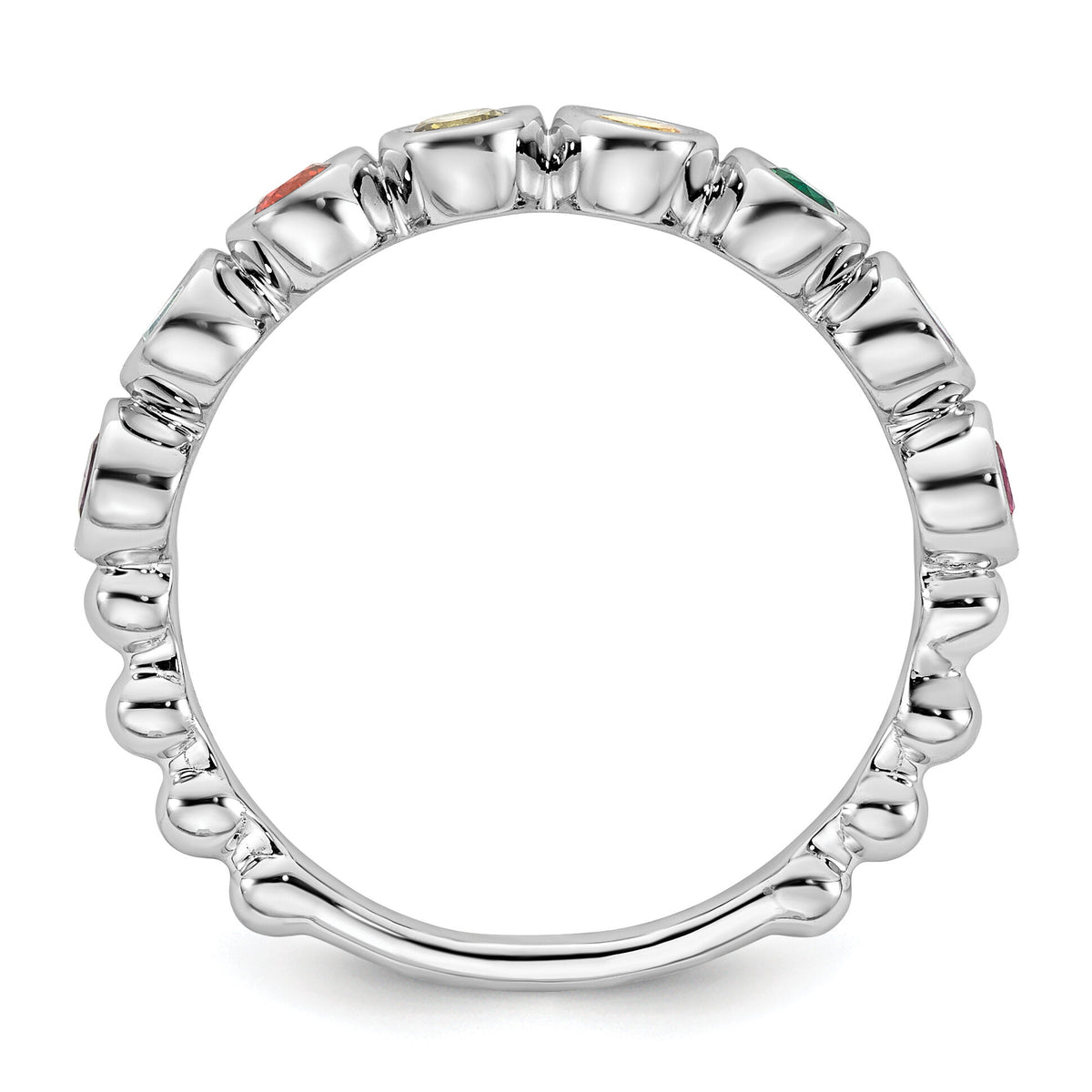 14k White Gold 8 Birthstone Mother's Ring-XMR102/8W