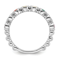 14k White Gold 8 Birthstone Mother's Ring-XMR102/8W