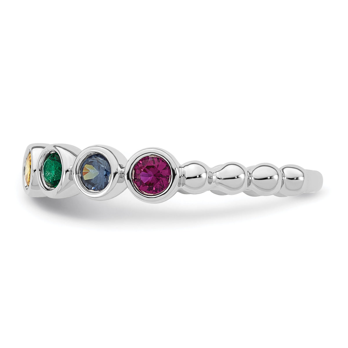 14k White Gold 8 Birthstone Mother's Ring-XMR102/8W