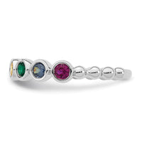 14k White Gold 8 Birthstone Mother's Ring-XMR102/8W
