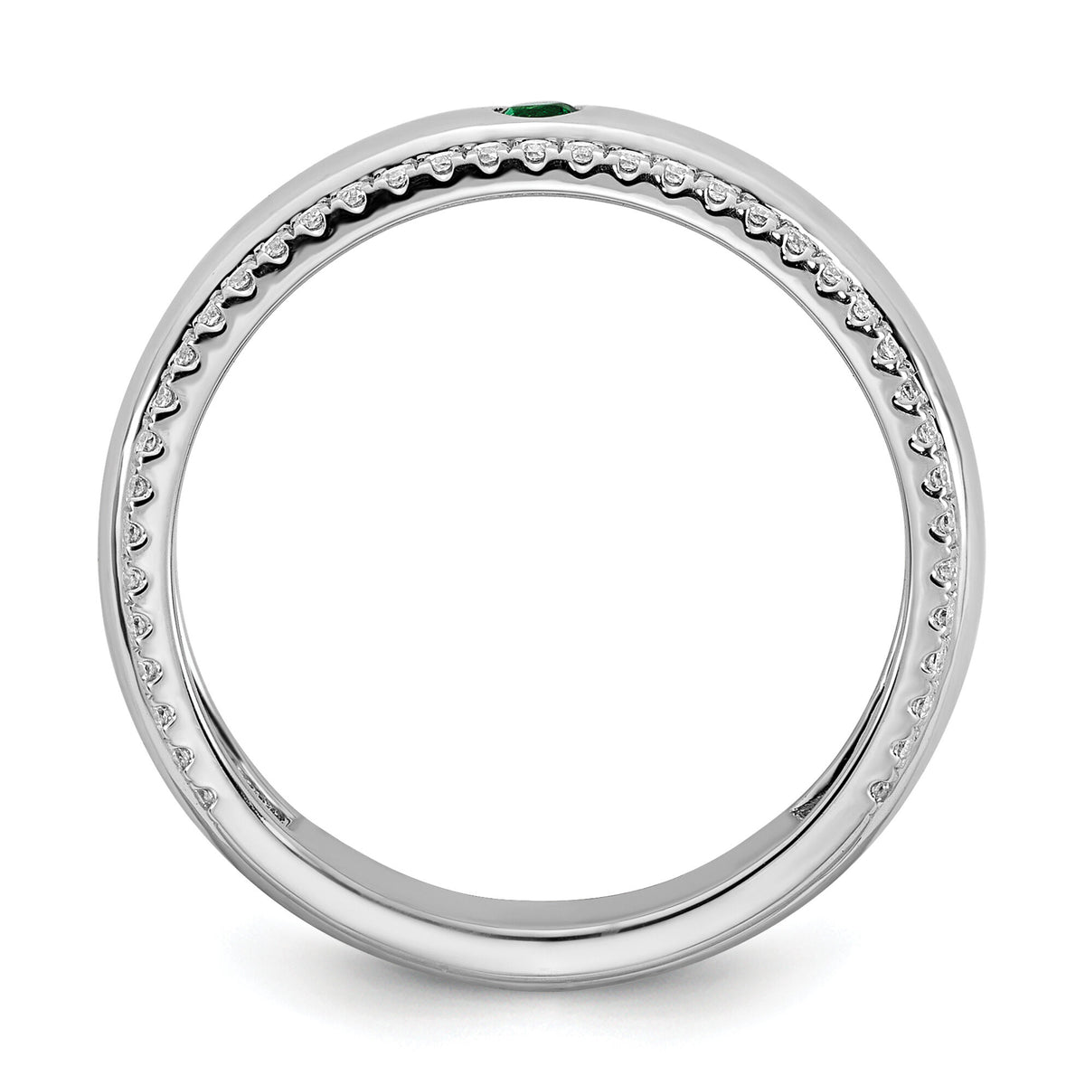 14k WG 1 Birthstone and Diamond Mother's Ring Semi-mount-XMR103/1W