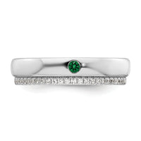 14k WG 1 Birthstone and Diamond Mother's Ring Semi-mount-XMR103/1W