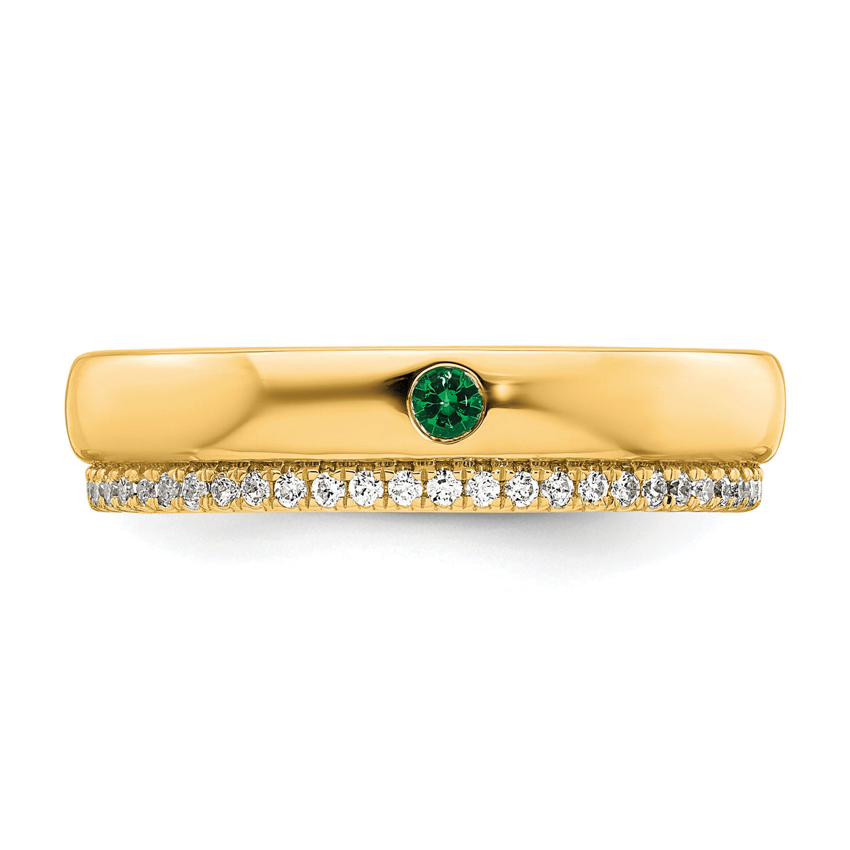 14k 1 Birthstone and Diamond Mother's Ring Semi-mount-XMR103/1Y