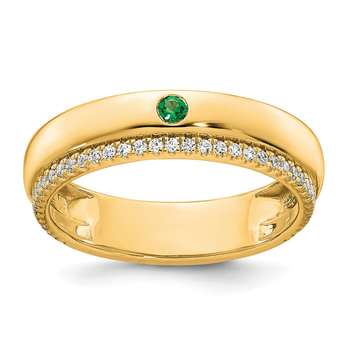14k 1 Birthstone and Diamond Mother's Ring Semi-mount-XMR103/1Y
