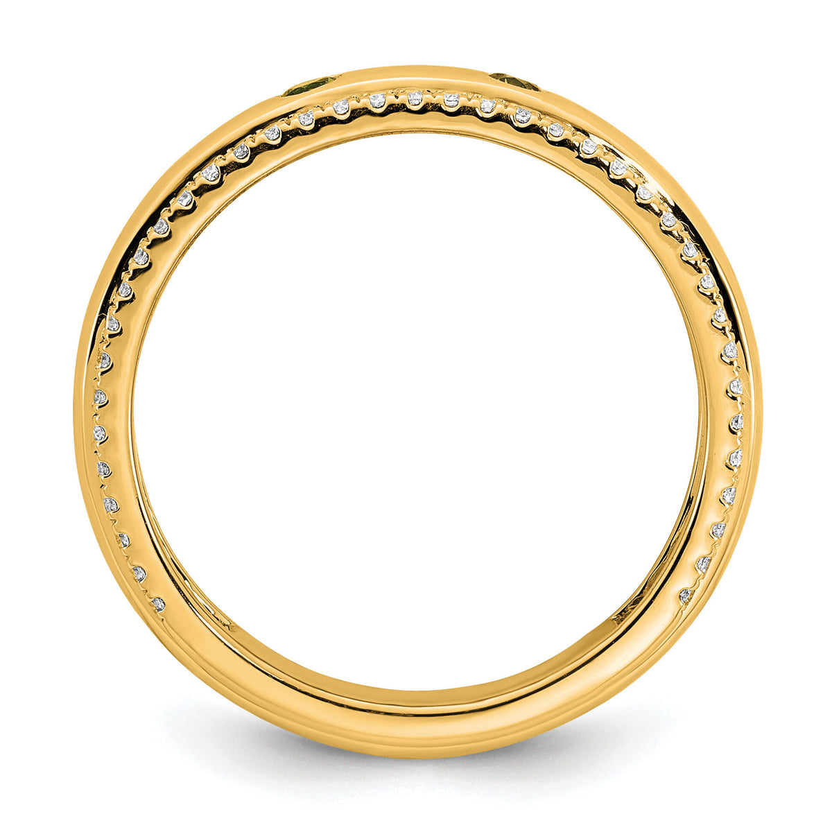 14k 2 Birthstone and Diamond Mother's Ring Semi-mount-XMR103/2Y