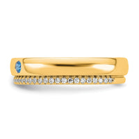 14k 2 Birthstone and Diamond Mother's Ring Semi-mount-XMR103/2Y