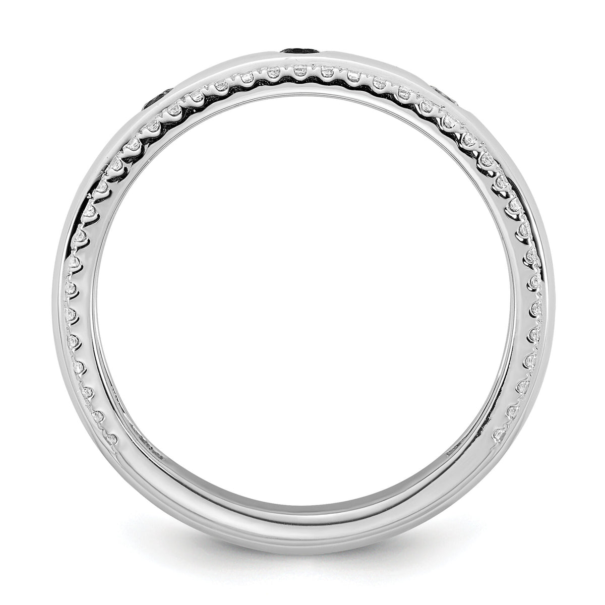 14k WG 3 Birthstone and Diamond Mother's Ring Semi-mount-XMR103/3W