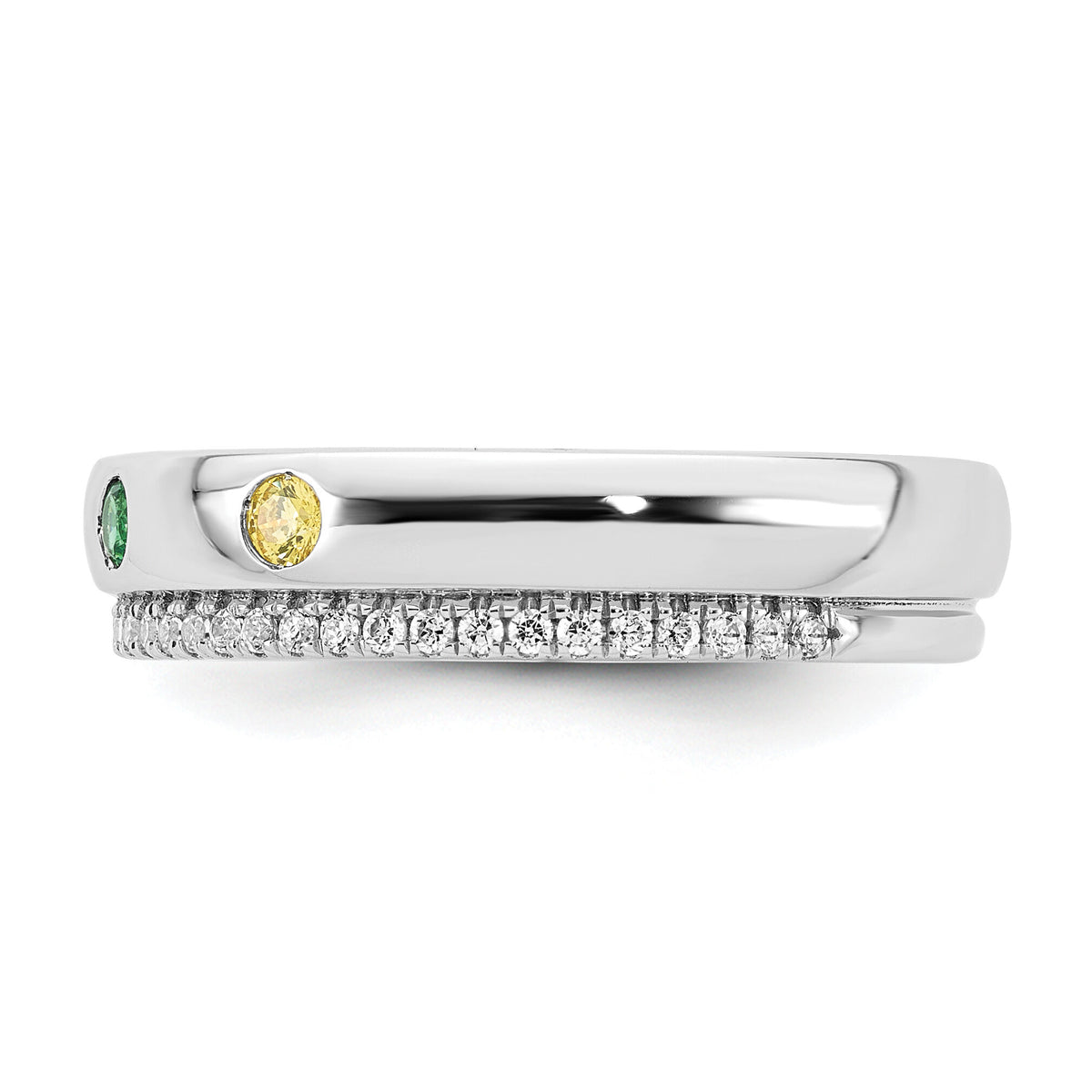 14k WG 4 Birthstone and Diamond Mother's Ring Semi-mount-XMR103/4W