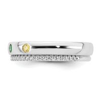 14k WG 4 Birthstone and Diamond Mother's Ring Semi-mount-XMR103/4W