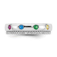 14k WG 4 Birthstone and Diamond Mother's Ring Semi-mount-XMR103/4W