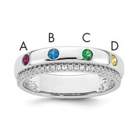 14k WG 4 Birthstone and Diamond Mother's Ring Semi-mount-XMR103/4W