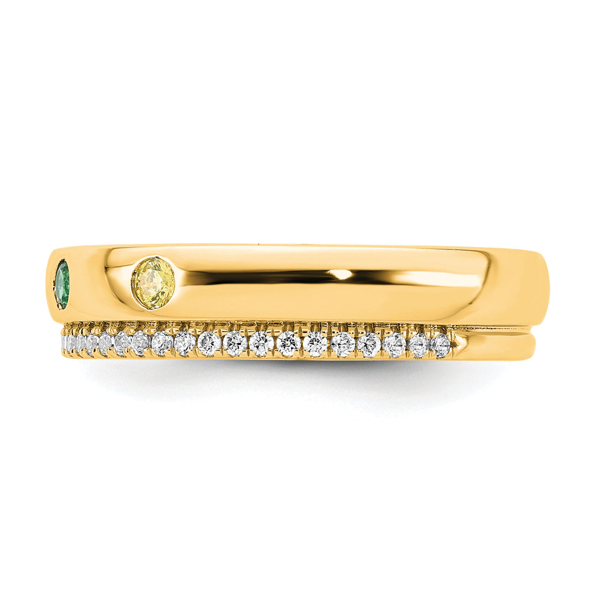 14k 4 Birthstone and Diamond Mother's Ring Semi-mount-XMR103/4Y