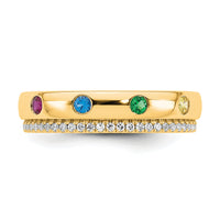 14k 4 Birthstone and Diamond Mother's Ring Semi-mount-XMR103/4Y
