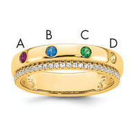 14k 4 Birthstone and Diamond Mother's Ring Semi-mount-XMR103/4Y