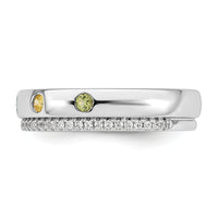 14k WG 5 Birthstone and Diamond Mother's Ring Semi-mount-XMR103/5W