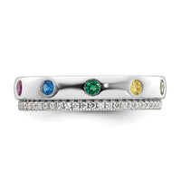 14k WG 5 Birthstone and Diamond Mother's Ring Semi-mount-XMR103/5W