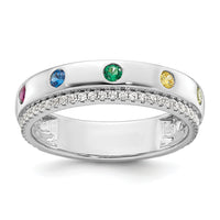 14k WG 5 Birthstone and Diamond Mother's Ring Semi-mount-XMR103/5W
