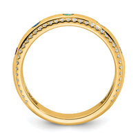 14k 5 Birthstone and Diamond Mother's Ring Semi-mount-XMR103/5Y