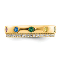 14k 5 Birthstone and Diamond Mother's Ring Semi-mount-XMR103/5Y