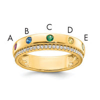 14k 5 Birthstone and Diamond Mother's Ring Semi-mount-XMR103/5Y