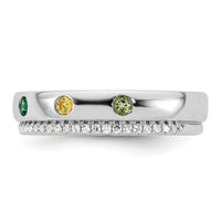 14k WG 6 Birthstone and Diamond Mother's Ring Semi-mount-XMR103/6W