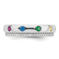 14k WG 6 Birthstone and Diamond Mother's Ring Semi-mount-XMR103/6W