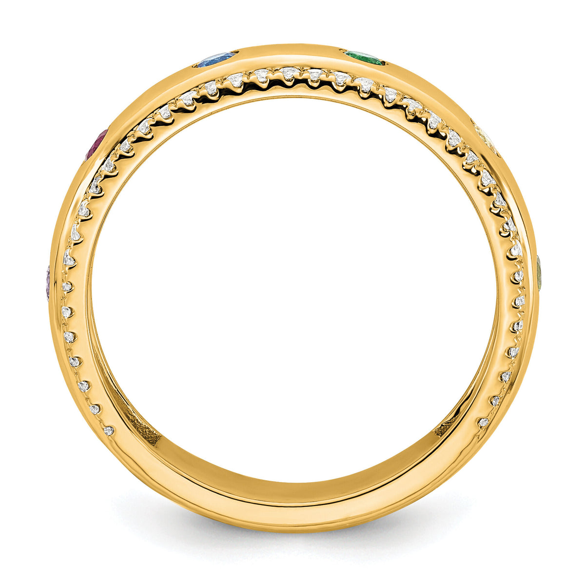 14k 6 Birthstone and Diamond Mother's Ring Semi-mount-XMR103/6Y