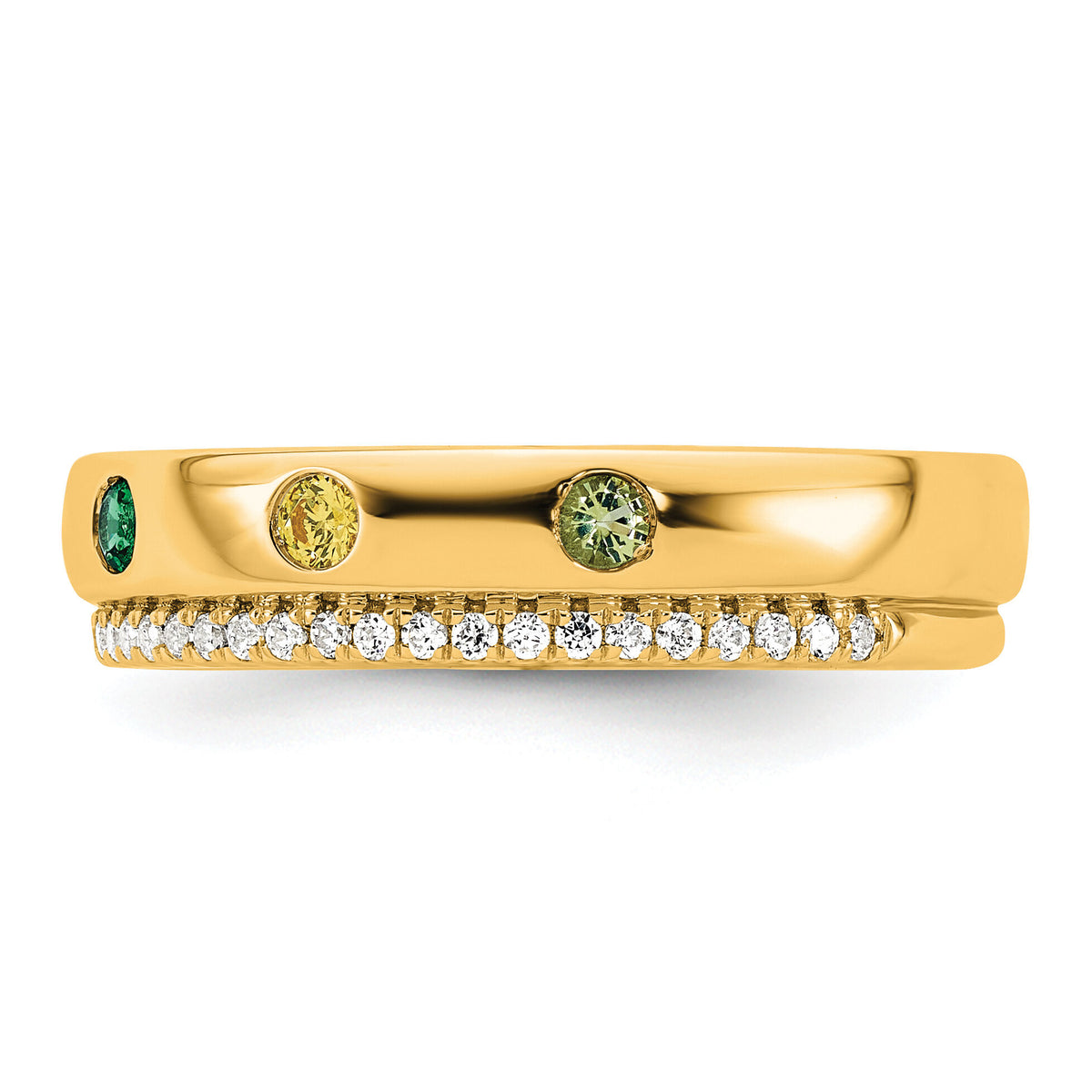 14k 6 Birthstone and Diamond Mother's Ring Semi-mount-XMR103/6Y