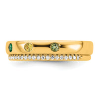 14k 6 Birthstone and Diamond Mother's Ring Semi-mount-XMR103/6Y