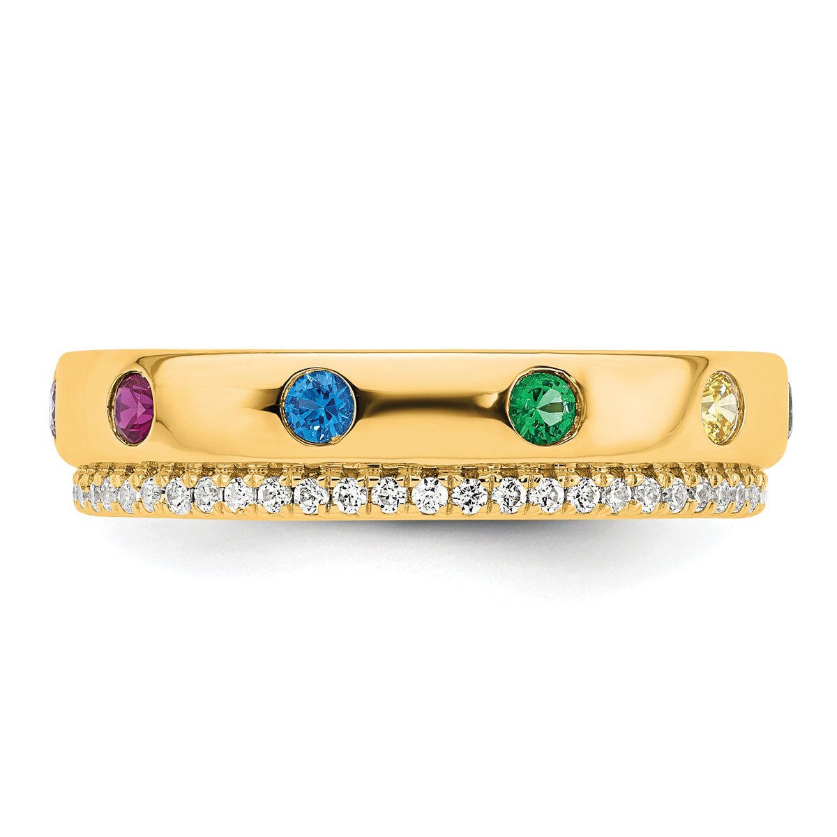 14k 6 Birthstone and Diamond Mother's Ring Semi-mount-XMR103/6Y